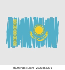 Kazakhstan Flag Brush Vector Illustration