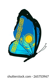 Kazakhstan flag butterfly - vector