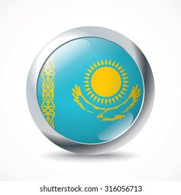 Flaggenknopf Kasachstan - Vektorgrafik