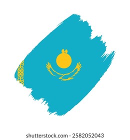 Kazakhstan flag in a flat grunge vector design background