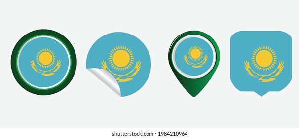 Kazakhstan flag. flat icon symbol vector illustration
