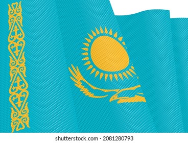 kazakhstan flag fluttering gradient texture