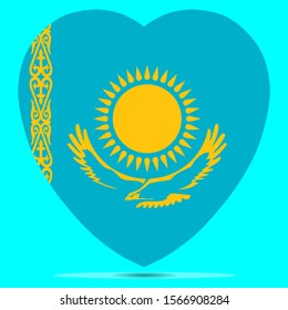 Kazakhstan Flag In Heart Shape Vector illustration Eps 10