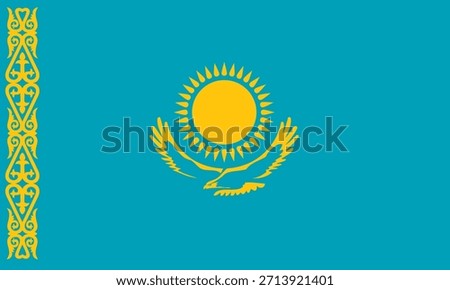 Kazakhstan flag icon in high quality used in Kazakh country