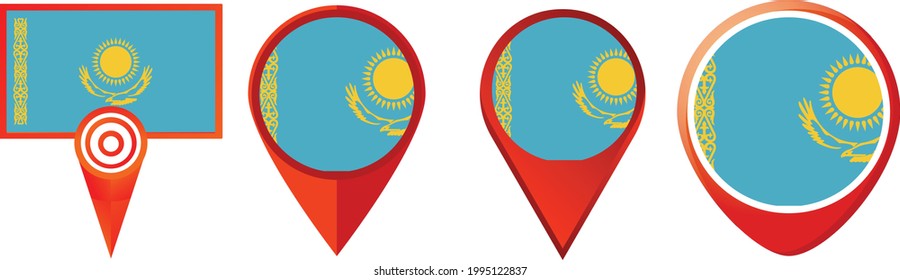 Kazakhstan flag icon . web icon set . icons collection. Simple vector illustration.