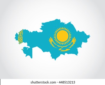 Kazakhstan Flag Map Stock Vector (Royalty Free) 448513213 | Shutterstock