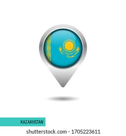 Kazakhstan flag map pin vector design template