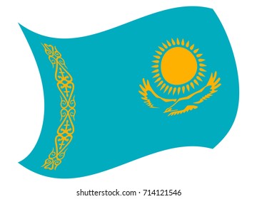 kazakhstan flag moved by the wind