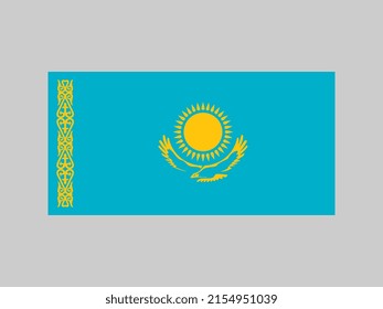 Kazakhstan flag, official colors and proportion. Vector illustration.