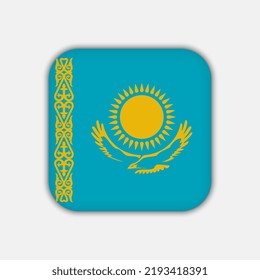Kazakhstan flag, official colors. Vector illustration.