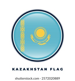 Kazakhstan flag round design circle vector template