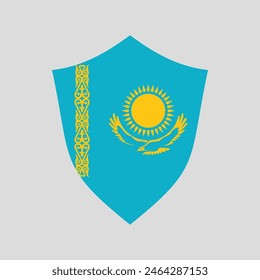 Bandera de Kazajistán en forma de escudo