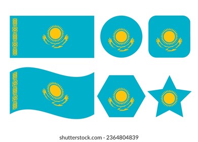Kazakhstan flag simple illustration for independence day or election
