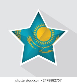 Kazakhstan Flag Star Shape Icon