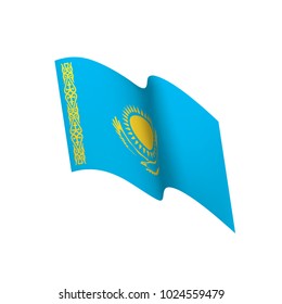 Kazakhstan flag, vector illustration on a white background