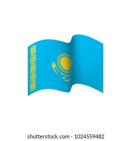 Kazakhstan flag, vector illustration on a white background
