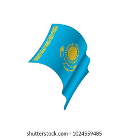 Kazakhstan flag, vector illustration on a white background