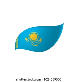 Kazakhstan flag, vector illustration on a white background