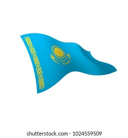 Kazakhstan flag, vector illustration on a white background