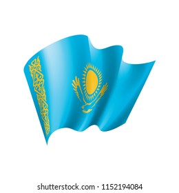 Kazakhstan flag, vector illustration on a white background