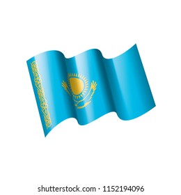 Kazakhstan flag, vector illustration on a white background
