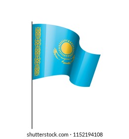 Kazakhstan flag, vector illustration on a white background