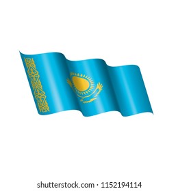 Kazakhstan flag, vector illustration on a white background