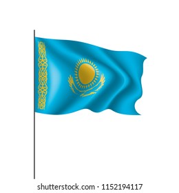Kazakhstan flag, vector illustration on a white background