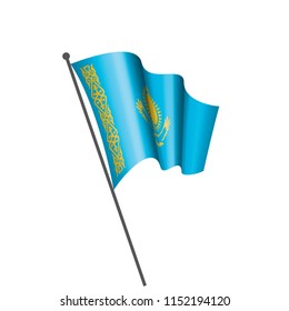 Kazakhstan flag, vector illustration on a white background