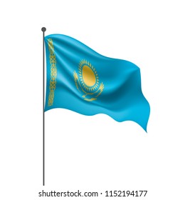 Kazakhstan flag, vector illustration on a white background