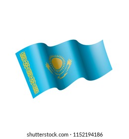 Kazakhstan flag, vector illustration on a white background