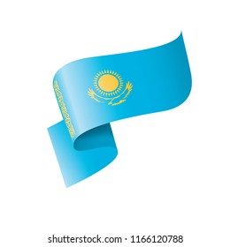 Kazakhstan flag, vector illustration on a white background
