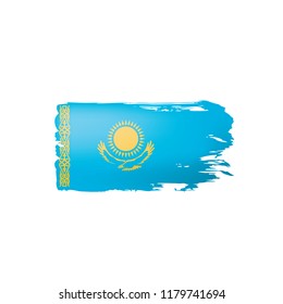 Kazakhstan flag, vector illustration on a white background