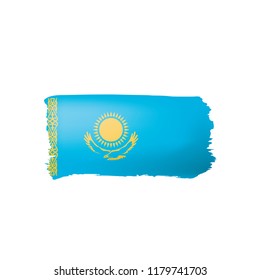 Kazakhstan flag, vector illustration on a white background