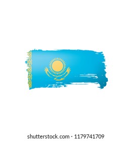 Kazakhstan flag, vector illustration on a white background