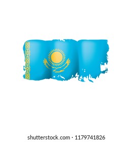 Kazakhstan flag, vector illustration on a white background