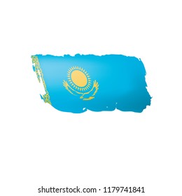 Kazakhstan flag, vector illustration on a white background