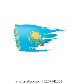 Kazakhstan flag, vector illustration on a white background