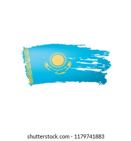 Kazakhstan flag, vector illustration on a white background