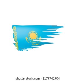 Kazakhstan flag, vector illustration on a white background