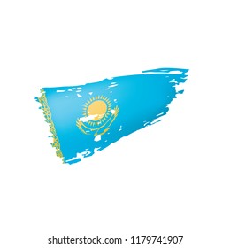 Kazakhstan flag, vector illustration on a white background