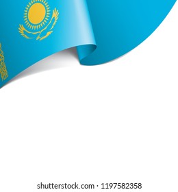 Kazakhstan flag, vector illustration on a white background