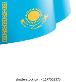 Kazakhstan flag, vector illustration on a white background