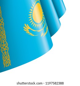Kazakhstan flag, vector illustration on a white background