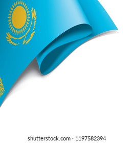 Kazakhstan flag, vector illustration on a white background