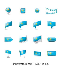 Kazakhstan flag, vector illustration on a white background