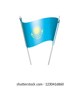 Kazakhstan flag, vector illustration on a white background
