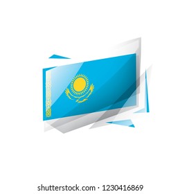 Kazakhstan flag, vector illustration on a white background