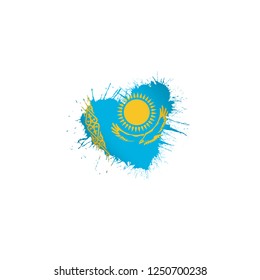 Kazakhstan flag, vector illustration on a white background