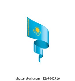 Kazakhstan flag, vector illustration on a white background
